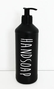 Flasche für Handseife in Schwarz mit Handpumpe in Schwarz, für 500 ml Inhalt