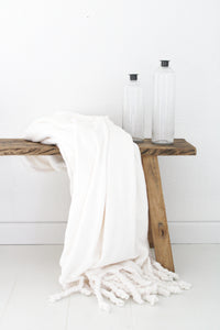 Kuschelige Decke in leicht cremig weiß, 200 x 150 cm