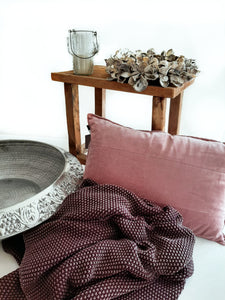 Kuschelige Strick Decke, 100 % Baumwolle, 170 x 130 cm, bei 30 Grad waschbar