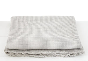Schöne weiche Baumwoll Decke in Waffeloptik, 130 x 170 cm, Farbe Hellgrau