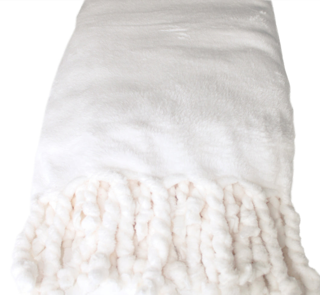 Kuschelige Decke in leicht cremig weiß, 200 x 150 cm