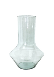 Klassische Glasvase aus recyceltem Glas, Höhe 30 cm, Bauch ca. 20 cm