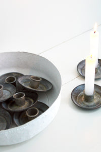 Kerzenhalter aus Zink, Durchmesser 9 cm, Kerzenfassung 2,2 cm