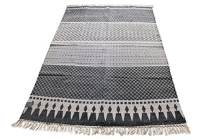 Wunderschöner Fransen Teppich Anna, 140 x 200 cm, 100 % Baumwolle