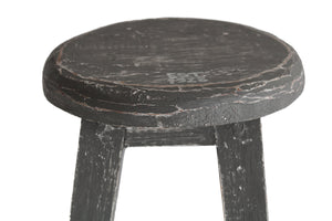 Holz Hocker im Industrial-Design, Farbe grau, Höhe 40 cm, Durchmesser Sitzfläche 23 cm