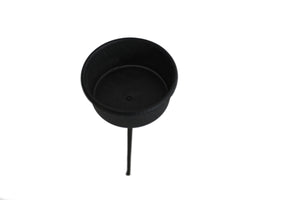 Spieß aus Metall, für Stabkerzen oder Teelichter, Farbe Schwarz, Länge 14 cm, Durchmesser Kerzenfassung 5 cm