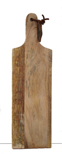 Handgefertigtes Schneide / Servier Brett aus Mangoholz mit Standleisten, 54 x 16 cm