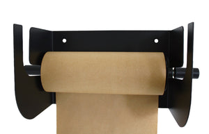 Kraftpapier Rollenhalter Wanddekoration in Schwarz, Größe M 20 x 15 cm inklusive Papierrolle 20 Meter und Montagematerial