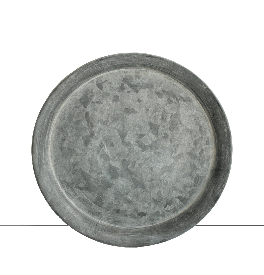 Kleiner Deko Zink Teller, Durchmesser 18,5 cm