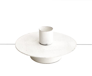 Kerzenhalter aus Metall in weiß, Höhe 5 cm, Durchmesser Kerzenfassung 2,2 cm oder Teelichter