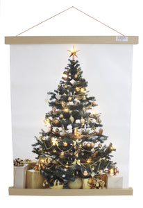Weihnachtsbaum Leinwand mit LED Beleuchtung, 41,5 x 53 cm
