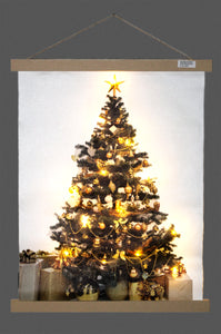 Weihnachtsbaum Leinwand mit LED Beleuchtung, 41,5 x 53 cm