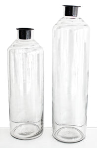 Kerzenhalter aus Glas in 2 verschiedenen Größen, Höhe 23,5 oder 28,5 cm, 300 oder 500 ml