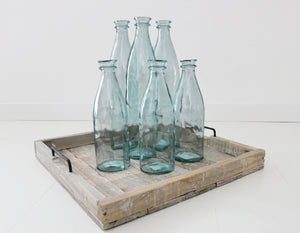 Stilvolle Flaschenvase im 2er Set, handgefertigt, Höhen 28 und 39 cm